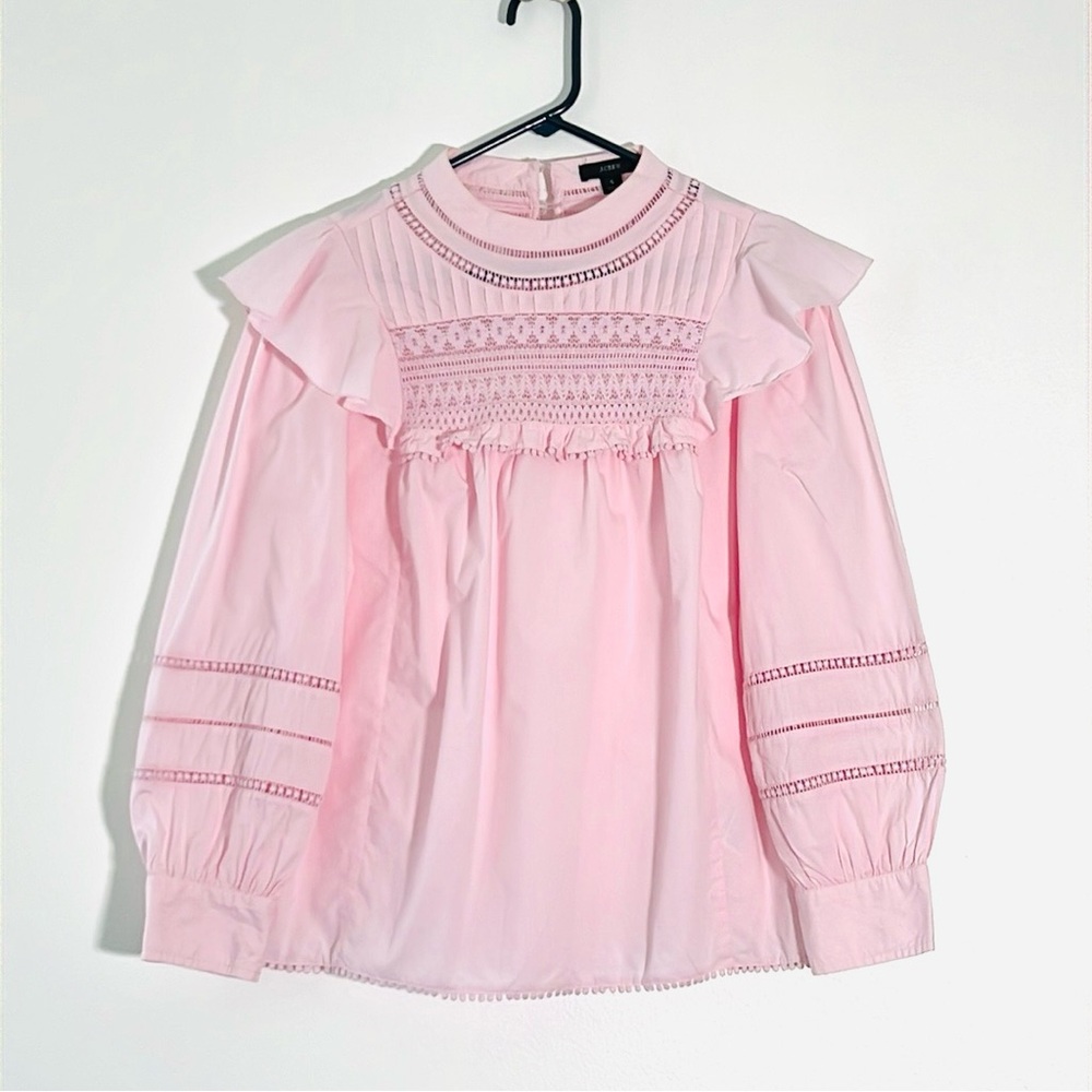 J.Crew Women’s Pink Ruffle Blouse - Picture 3 of 9